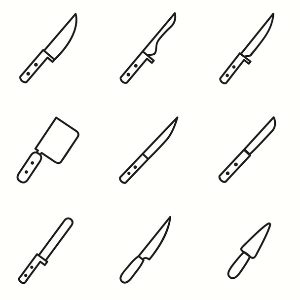 Conjunto de ícones de faca
 - Vetor, Imagem