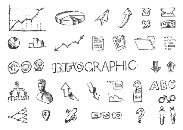 Hand drawn infographic elements - Vecteur, image