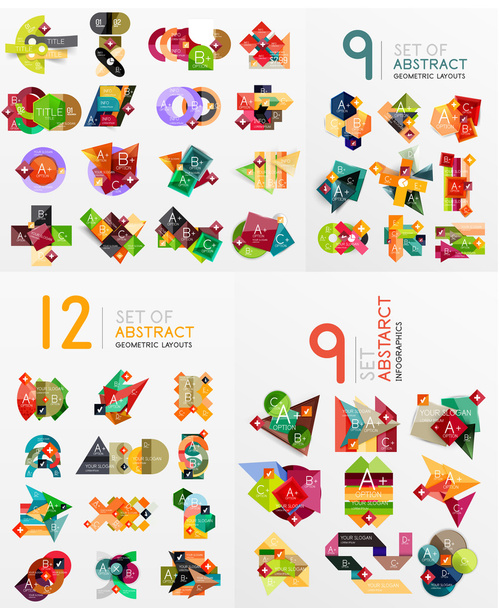 Diseños geométricos abstractos coloridos, mega colección
 - Vector, Imagen