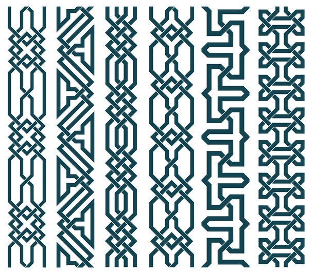 Eslabones de cadena en patrón islámico
 - Vector, Imagen