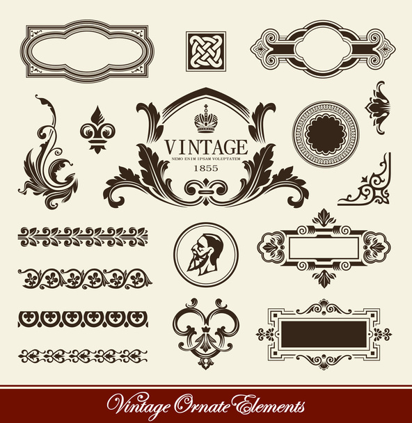 Vector set of calligraphic design elements - Vector, Image