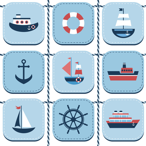 blue background with water transport - Vector, Imagen