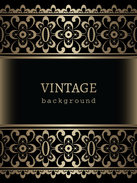 Vintage gold border lace frame - Vetor, Imagem