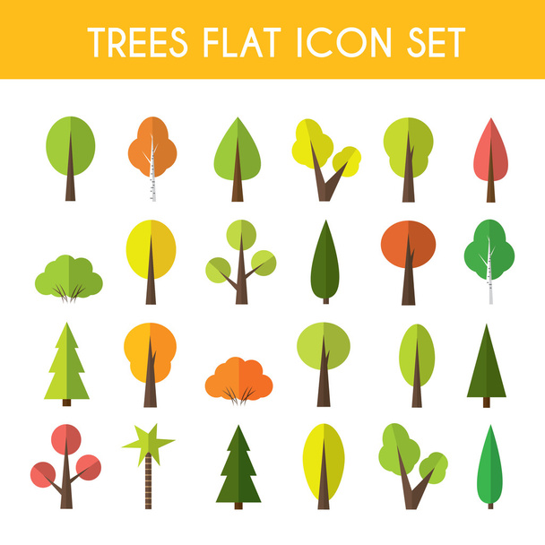 Conjunto de ícones de árvore
 - Vetor, Imagem