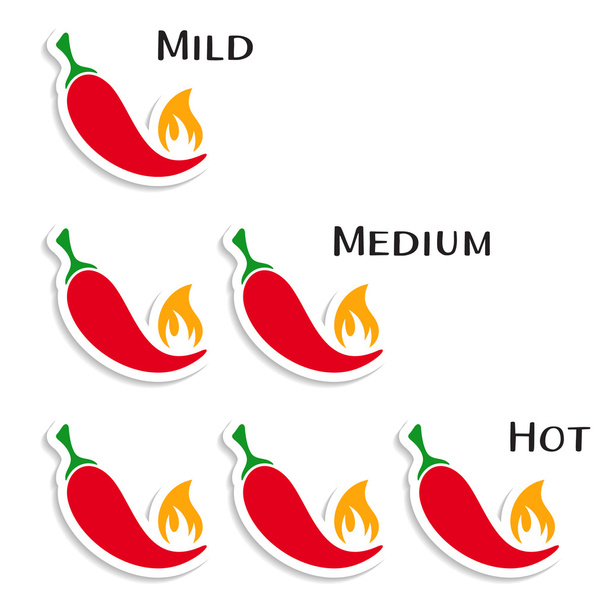 Rode hete chili pepers - Vector, afbeelding