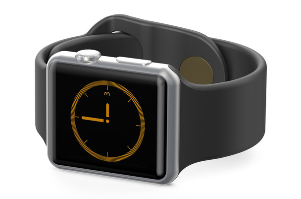 black smart watch closeup - 写真・画像