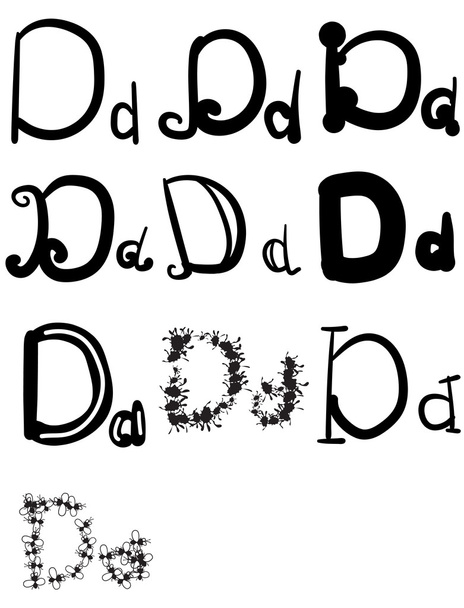Un conjunto de letras D, Vector
 - Vector, imagen