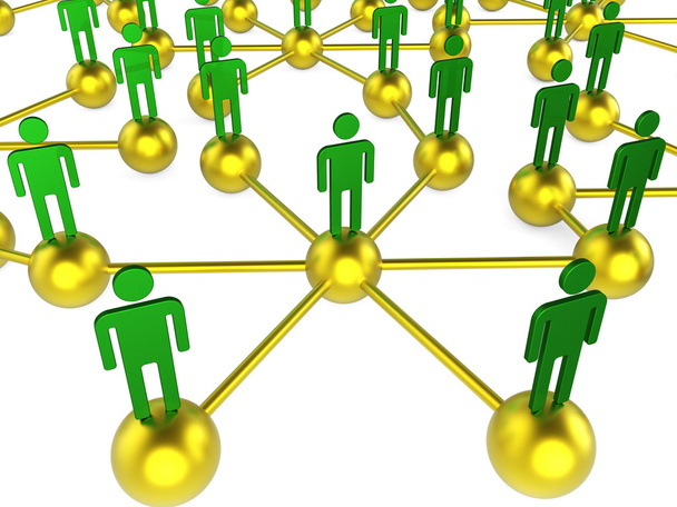 Сеть "People Network" указывает на цифровое общение и общение в чате
 - Фото, изображение