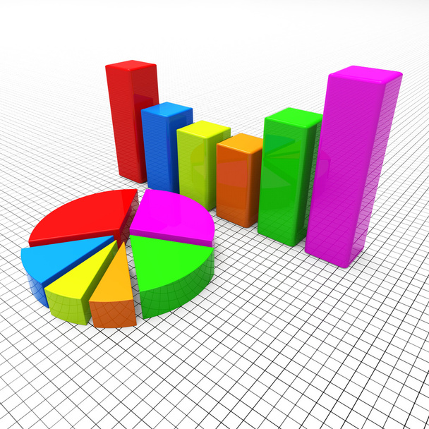 Gráfico de pastel muestra gráfico de negocios y gráficos
 - Foto, imagen