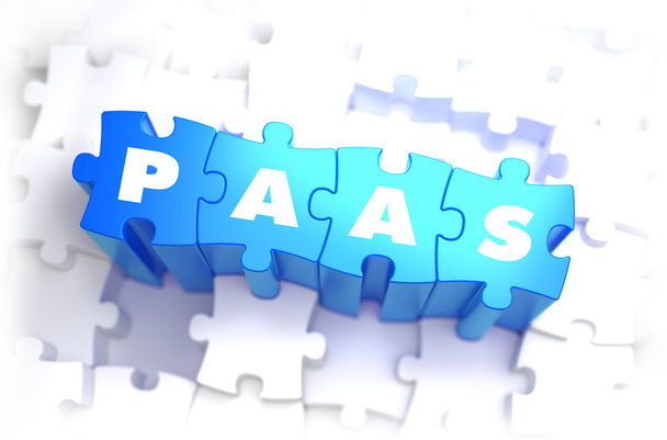 PaaS - Text on Blue Puzzles. - Photo, Image