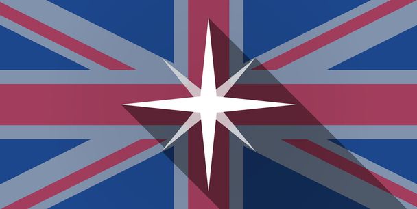 Ícone da bandeira do Reino Unido com uma estrela
 - Vetor, Imagem