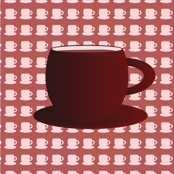 кавові чашки фон з великою чашкою посередині
 - Вектор, зображення