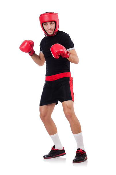 Funny boxer isolated on the white - Foto, Imagem
