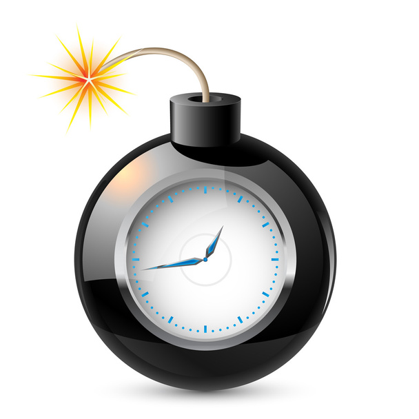 Clock in a bomb - Vector, Image