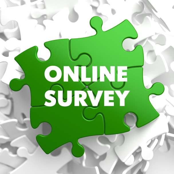 Online Survey on Green Puzzle. - Photo, Image