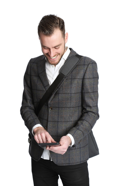 Young businessman with tablet - Φωτογραφία, εικόνα