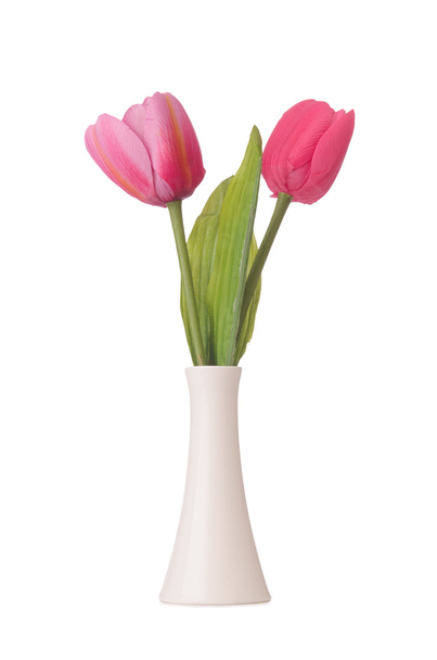 Vase with colourful tulips - Foto, Imagen