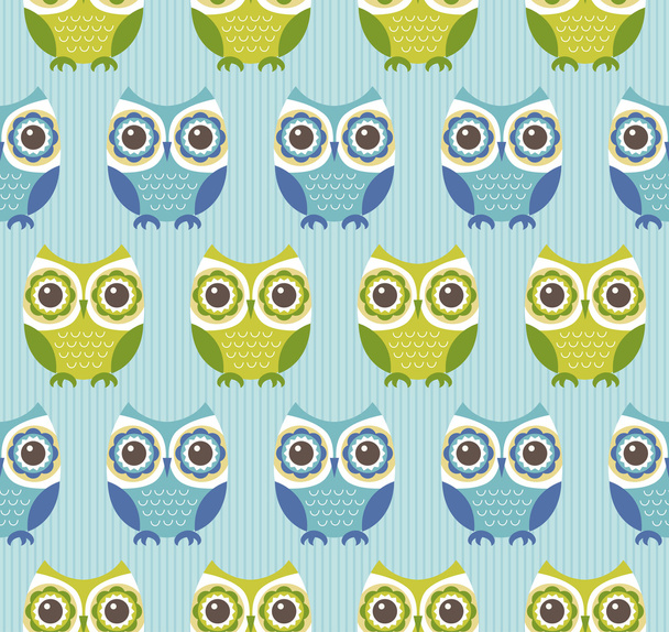 seamless owls birds pattern - Vektör, Görsel