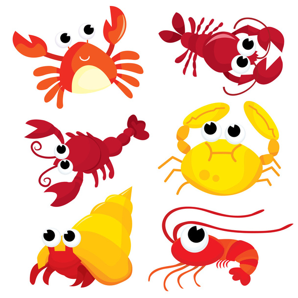 Cartoon Crustaceans - ベクター画像