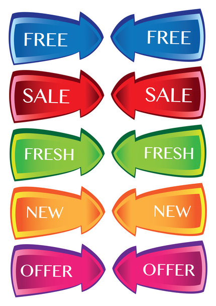 Colorful Arrow discount labels Vector design Elements - Vector, imagen