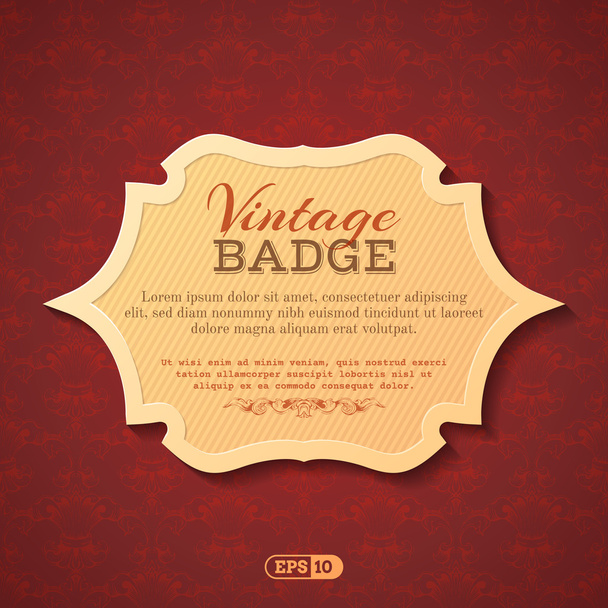 Vector vintage badge illustration. - Vettoriali, immagini