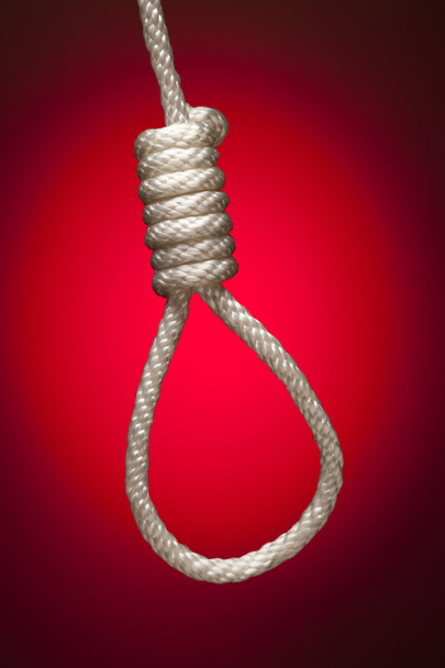 Hangman's Noose Over Red Background - Photo, Image