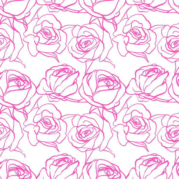 シームレスなピンクの花柄 - ベクター画像