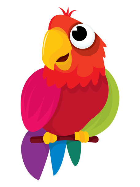 Cute Cartoon Parrot - Vector, Image