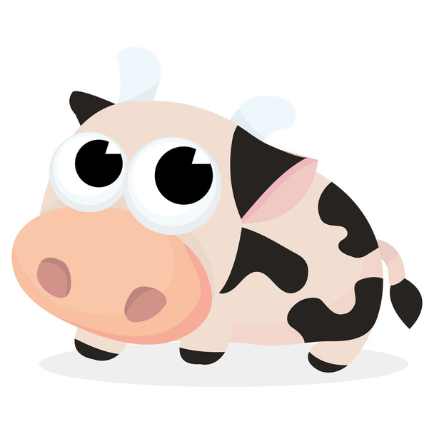 sevimli küçük karikatür vektör süt inek - Vektör, Görsel