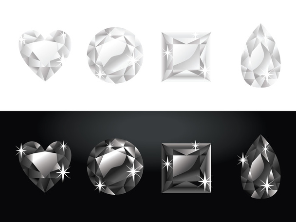 fekete-fehér gyémánt - Vektor, kép
