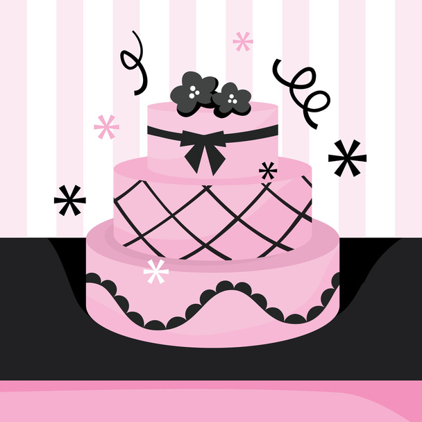 Makea vaaleanpunainen kakku
 - Vektori, kuva