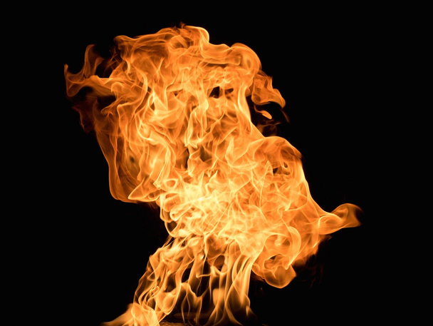 Спалювання полум'я на чорному тлі
 - Фото, зображення