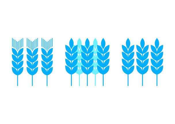 Beyaz zemin üzerine mavi tarım simgeler   - Vektör, Görsel