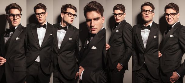 Collage of a young elegant business man - Photo, Image