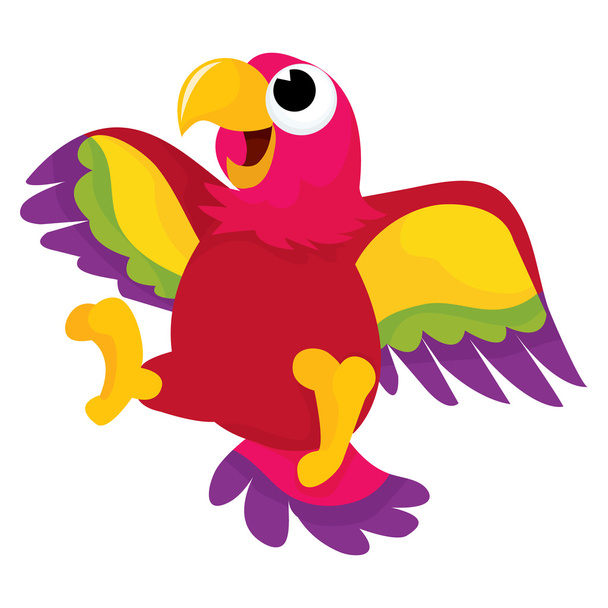 Papoušek šťastný karikatura - Vektor, obrázek