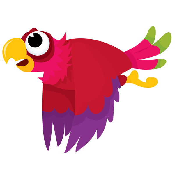 Fliegender Cartoon-Papagei - Vektor, Bild