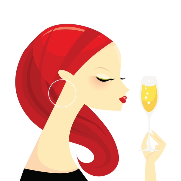 Champagne Beauty - Wektor, obraz