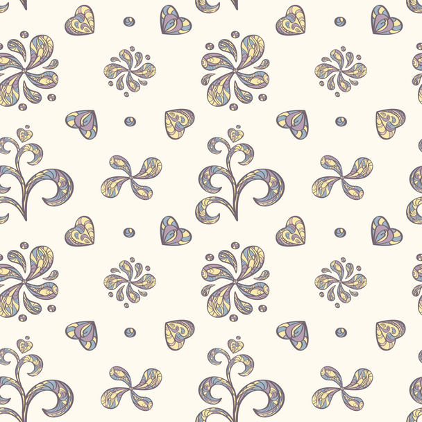 Hand drawn floral seamless.  - Vector, Image