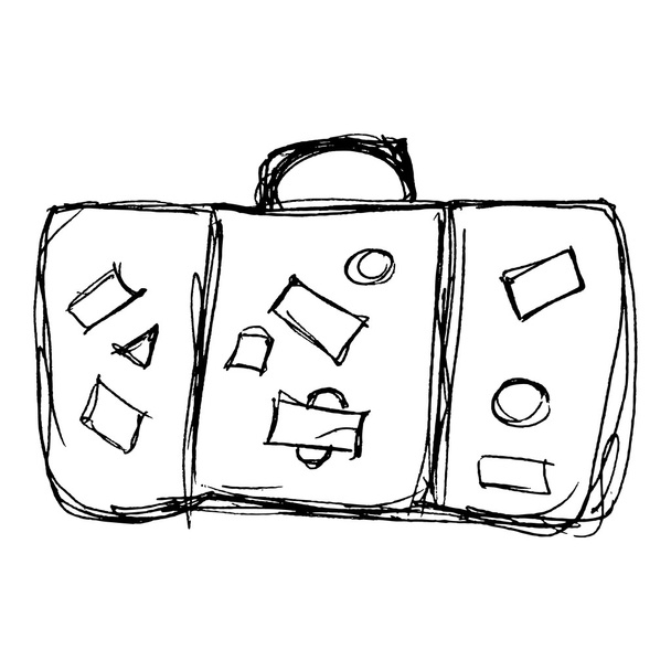 illustration of an old suitcase - Vector, Image
