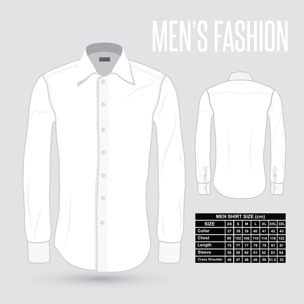 Men's white dress shirt - Vektör, Görsel