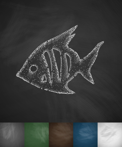 ручна іконка намальованої риби
 - Вектор, зображення