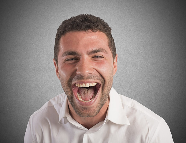 Wanhopig zakenman schreeuwt - Foto, afbeelding