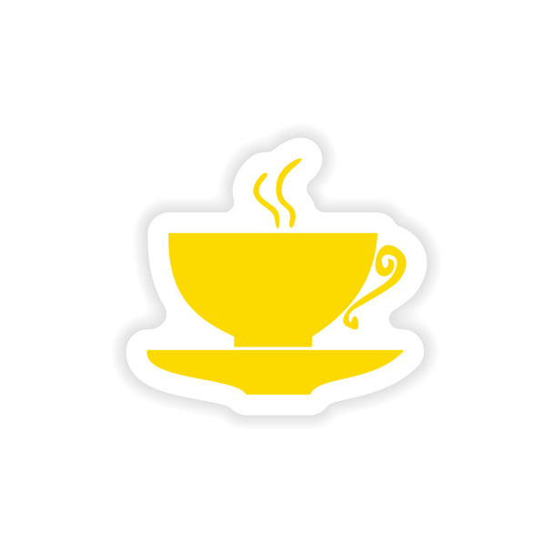 icon sticker realistic design on paper cofee cup - Vector, Image