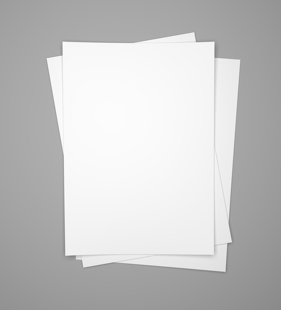 Three white paper sheets on gray - 写真・画像