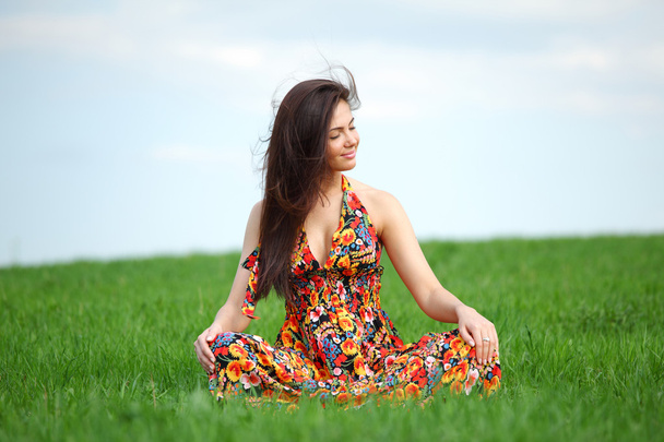Woman on grass - Photo, Image