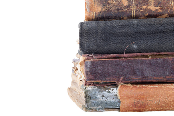 Stack of old  books isolated on a white background. Space for te - Fotoğraf, Görsel