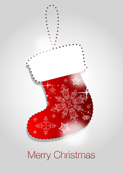 Рождественская открытка с изображением носка
 - Вектор,изображение