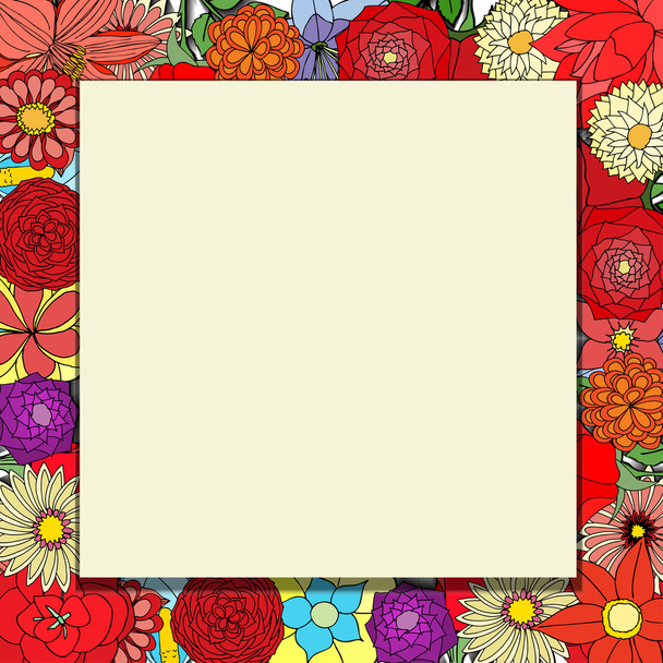 frame of flowers - Vector, Image
