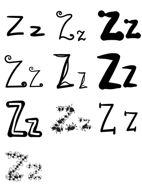 Набор из десяти различных букв Z, Вектор
 - Вектор,изображение