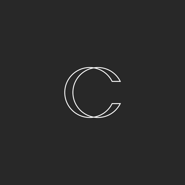 Monogram illusion letter C logo - Vector, Image